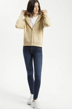 Bluza damska beżowa rozpinana z kapturem 65424-009<Cross Jeans Discount