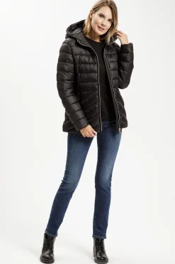 Bluza damska czarna z nadrukiem 65370-020<Cross Jeans Outlet