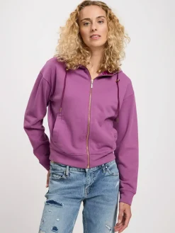 Bluza damska fioletowa z kapturem 65423-569<Cross Jeans Online