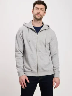 Bluza męska szara z kapturem 25453-004 GREY MELANGE<Cross Jeans Outlet