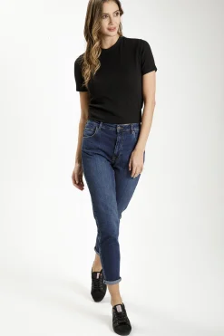 Jeansy damskie ciemnoniebieskie Joyce N 432-052<Cross Jeans Sale