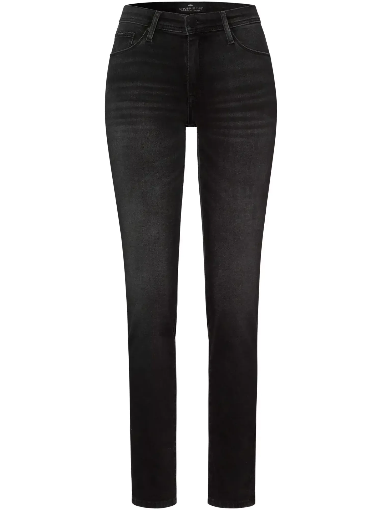 Jeansy damskie ciemnoszare Slim Fit Anya P 489-238<Cross Jeans Outlet