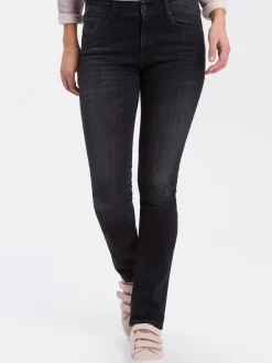 Jeansy damskie czarne Slim Fit Anya P 489-166<Cross Jeans Sale