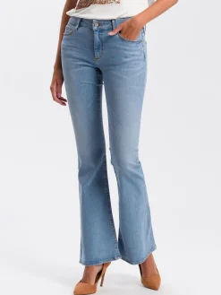 Jeansy damskie niebieskie Flare Fit Faye P 433-015<Cross Jeans New