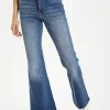Jeansy damskie niebieskie Flare Fit P 455-006<Cross Jeans Discount