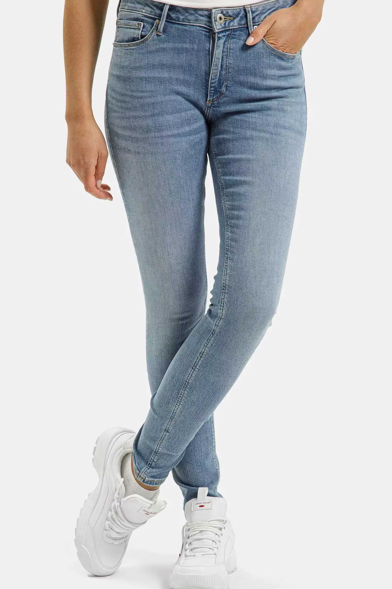 Jeansy damskie niebieskie Skinny Fit Alan N 497-316<Cross Jeans Online