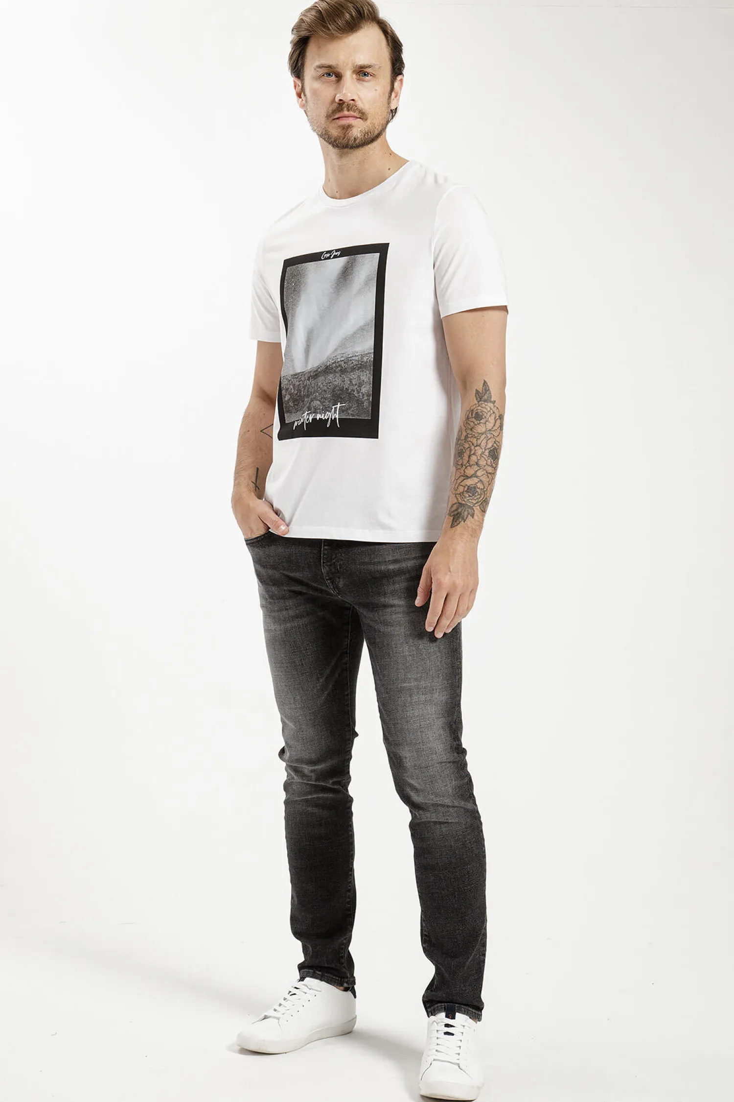 Jeansy męskie ciemnoszare Regular Fit Tapered F 152-150<Cross Jeans Outlet