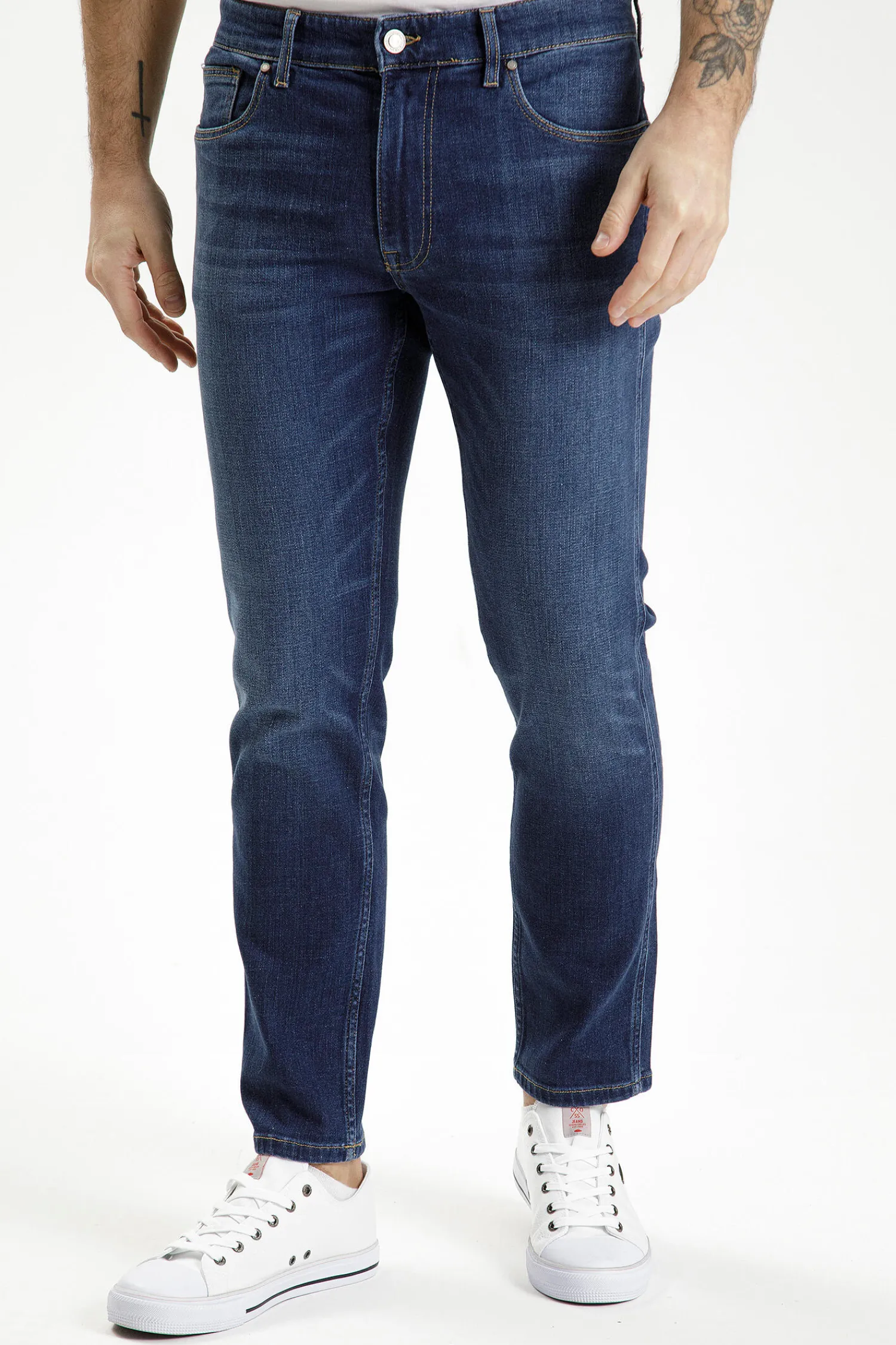 Jeansy męskie niebieskie Slim Fit Trammer E 169-090<Cross Jeans Clearance