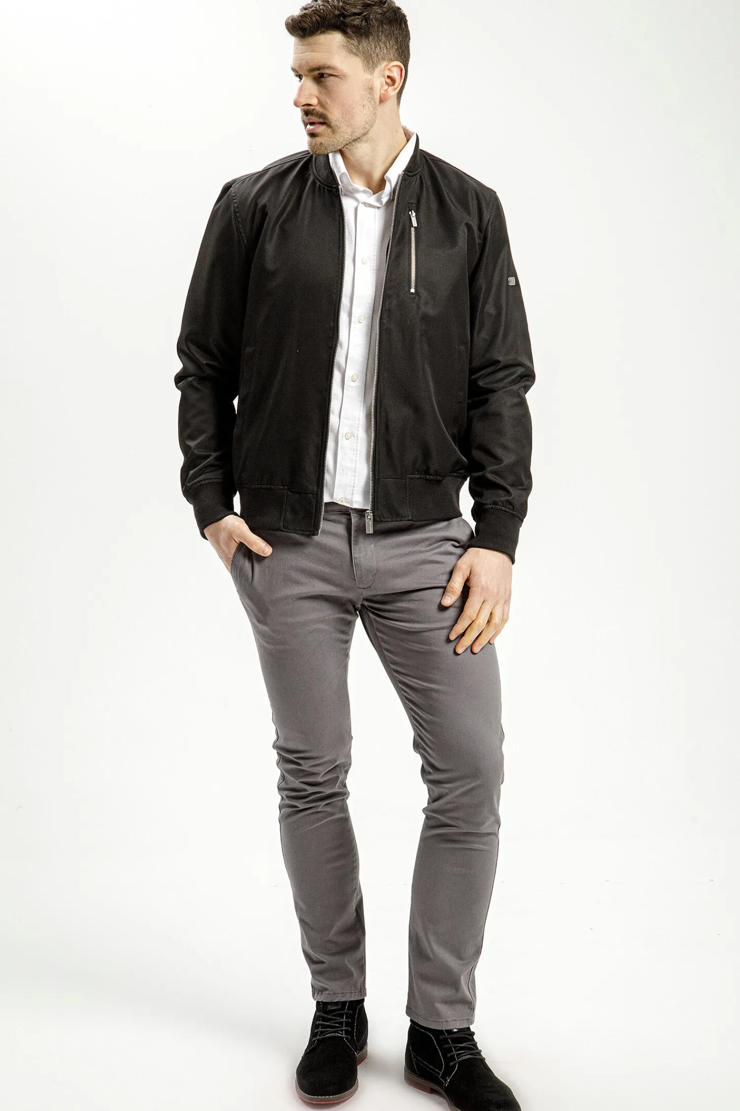 Koszula męska biała długi rękaw 35253-008<Cross Jeans Clearance