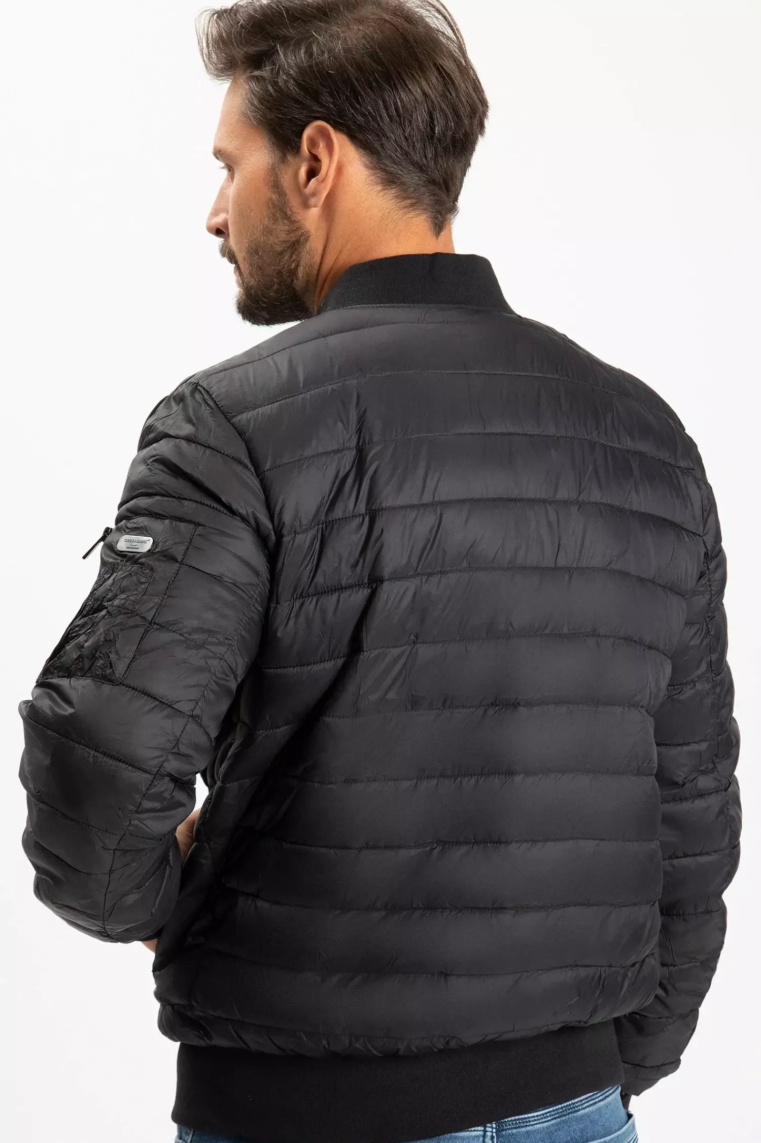 Kurtka bomberka męska czarna 40243-020<Cross Jeans Discount