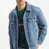 Kurtka męska jeansowa niebieska A 320-020 MID BLUE<Cross Jeans Sale