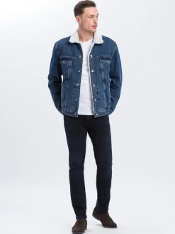 Kurtka męska jeansowa ocieplana A 314-005<Cross Jeans Outlet