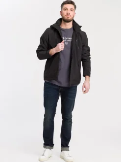 Longsleeve męski ciemnoszary z nadrukiem 15883-021<Cross Jeans Sale