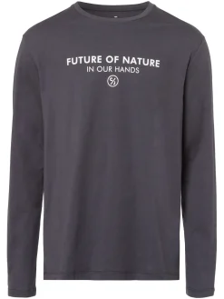 Longsleeve męski ciemnoszary z nadrukiem 15883-021<Cross Jeans Sale