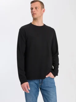 Longsleeve męski czarny 15875-020<Cross Jeans Hot