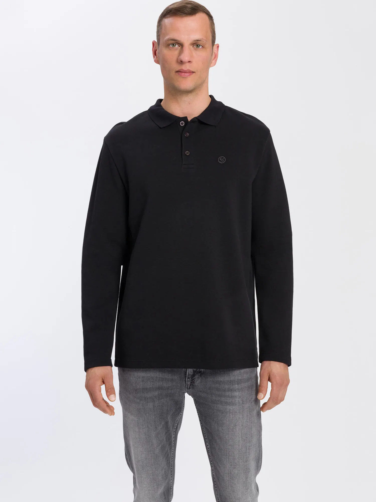 Longsleeve męski czarny 15889-020<Cross Jeans Hot