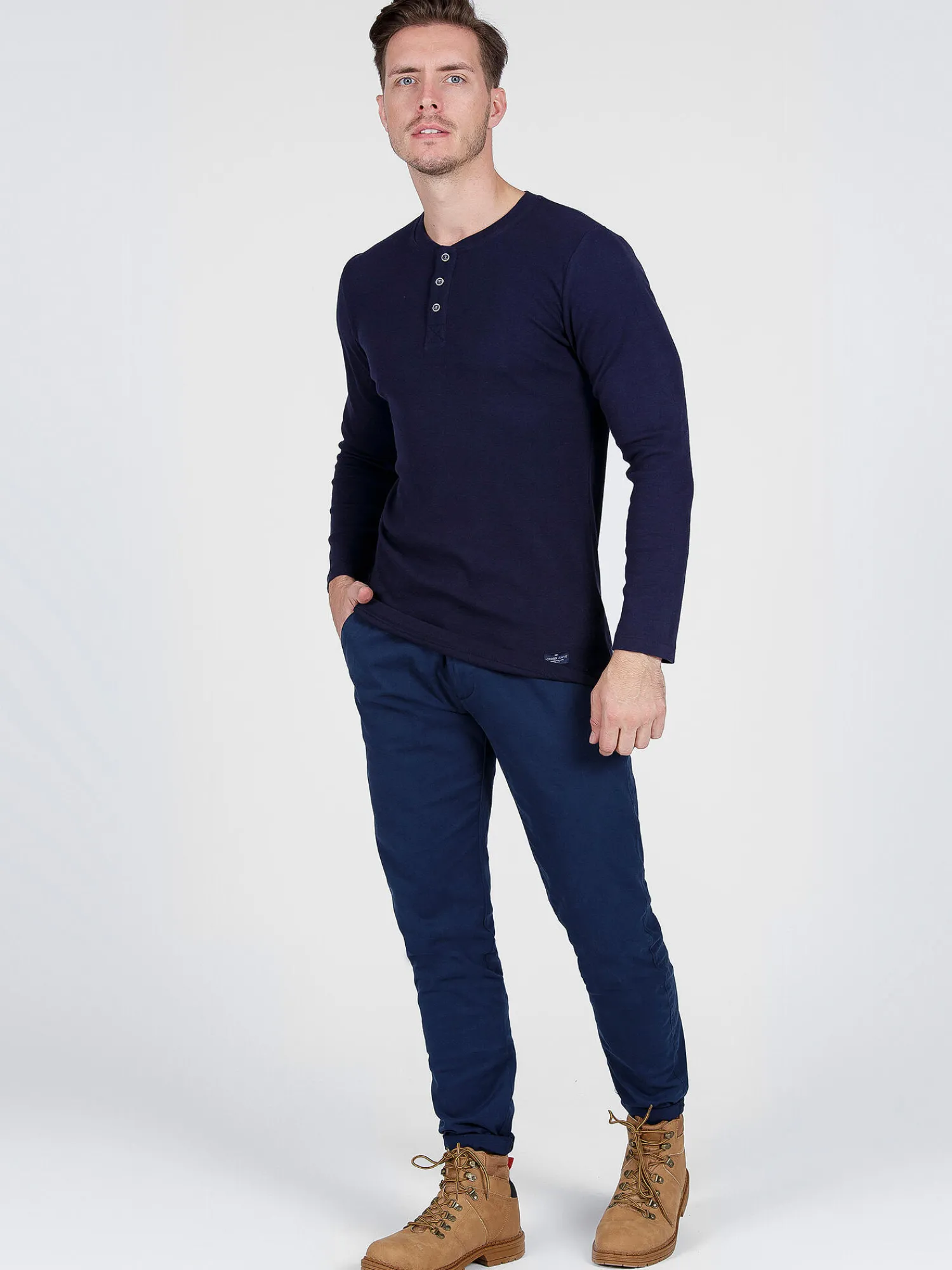 Longsleeve męski granatowy 15129-001<Cross Jeans Clearance