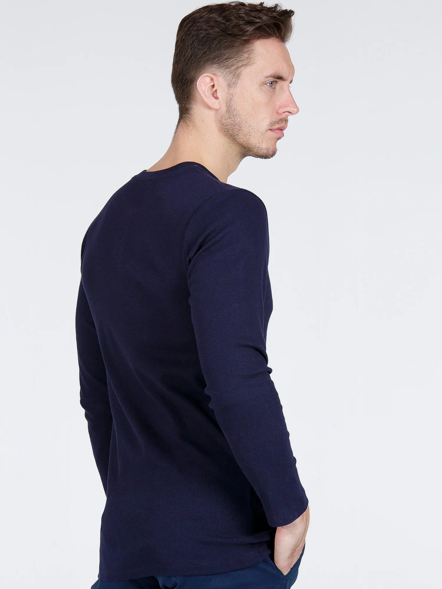 Longsleeve męski granatowy 15129-001<Cross Jeans Clearance