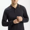 Longsleeve męski polo granatowy 16038-001<Cross Jeans Online