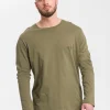 Longsleeve męski zielony z małym nadrukiem 15863-324 DUSKY GREEN<Cross Jeans Clearance
