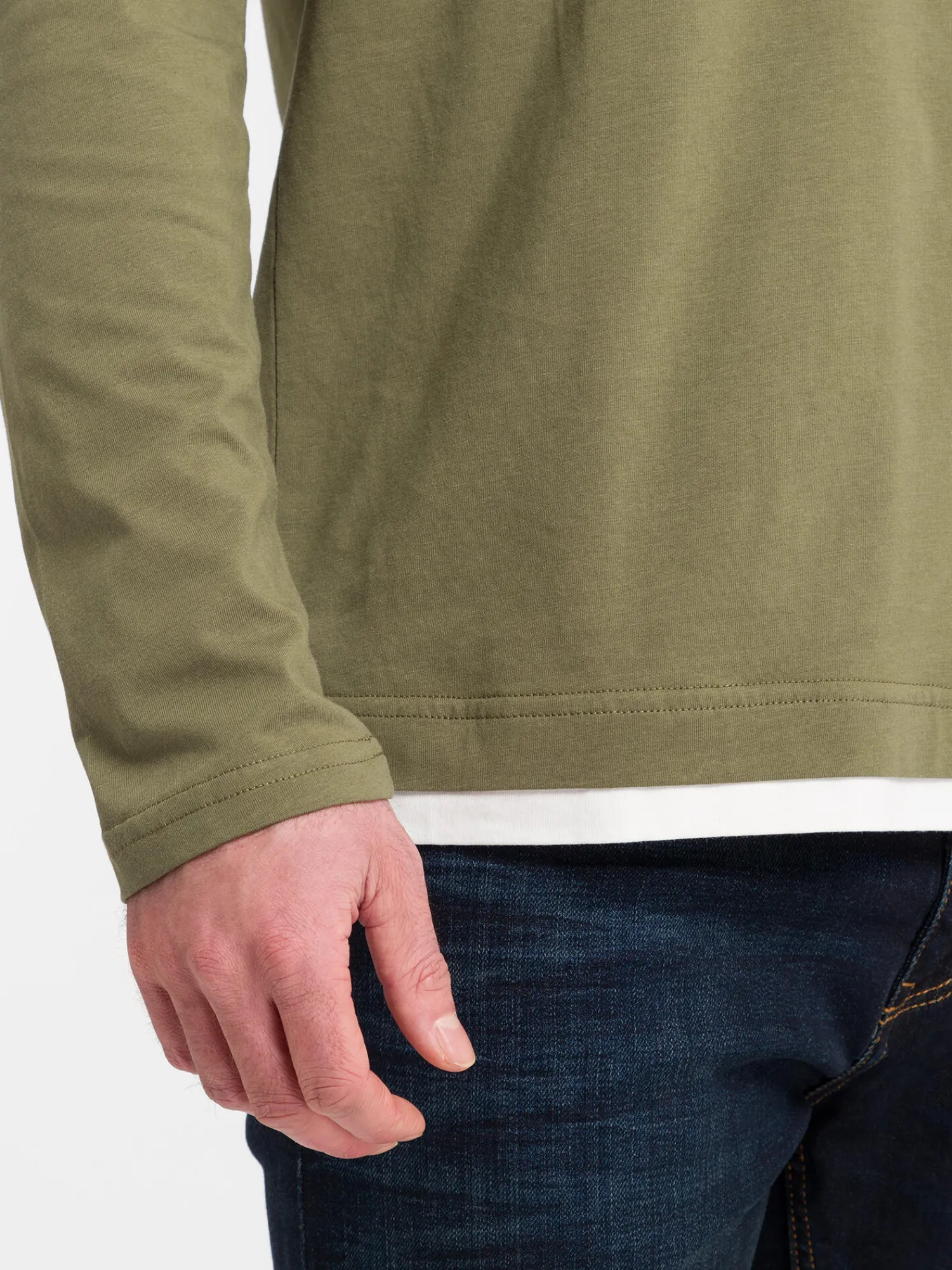 Longsleeve męski zielony z nadrukiem 15884-324 DUSKY GREEN<Cross Jeans Sale