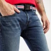 Pasek parciany męski granatowy 0563K-554 NAVY/BORDEAUX<Cross Jeans Outlet