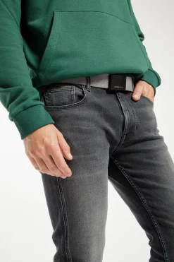 Pasek parciany męski szary 0561K-004 GREY MELANGE<Cross Jeans Hot