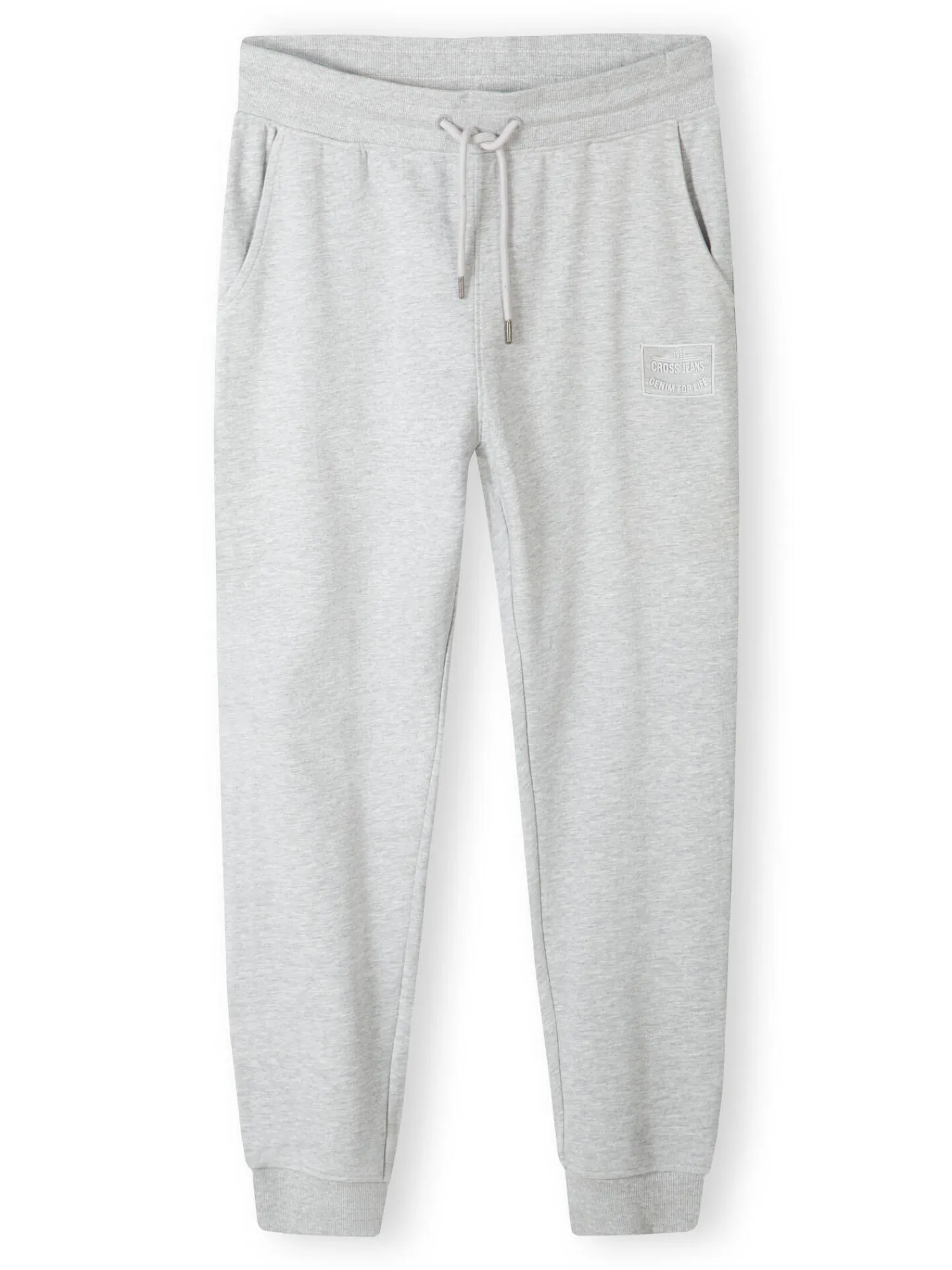 Spodnie męskie dresowe szare 49072-004 GREY MELANGE<Cross Jeans Clearance