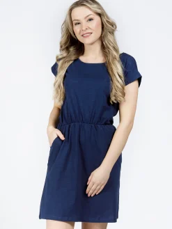 Sukienka damska granatowa materiałowa 92130-001<Cross Jeans Online