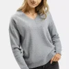 Sweter damski szary 73344-004 GREY MELANGE<Cross Jeans Sale