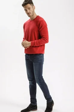 Sweter męski czerwony 34228-529<Cross Jeans Hot