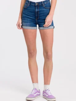 Szorty jeansowe damskie niebieskie A 610-006<Cross Jeans Hot