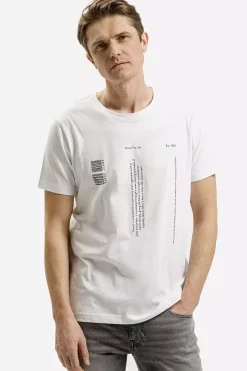T-shirt męski biały 16064-008<Cross Jeans Hot