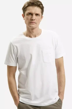 T-shirt męski biały 16107-008<Cross Jeans Online