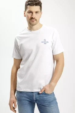 T-shirt męski biały z nadrukiem 15897-008<Cross Jeans Discount