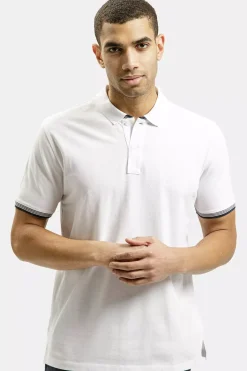 T-shirt męski polo biały 16070-008<Cross Jeans Online
