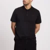 T-shirt męski polo czarny 16087-020<Cross Jeans Best
